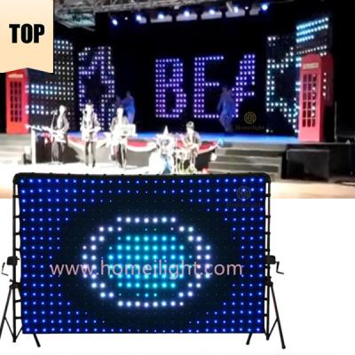 LED Vision Curtain For Bar Event Night Club Video Curtain Stage Equipment Backdrop Cloth Church Party