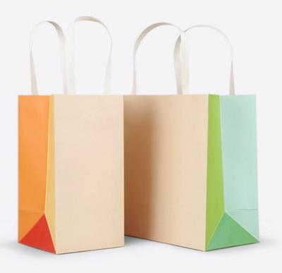 new handmade wedding customized design gift paper bag with ribbon handle
