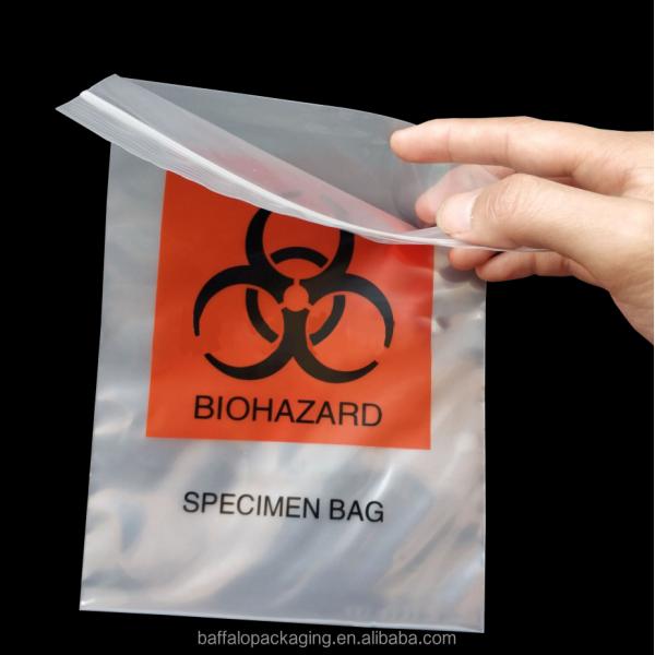 Transparent Biohazard Specimen Medical Waste Transportation Bag