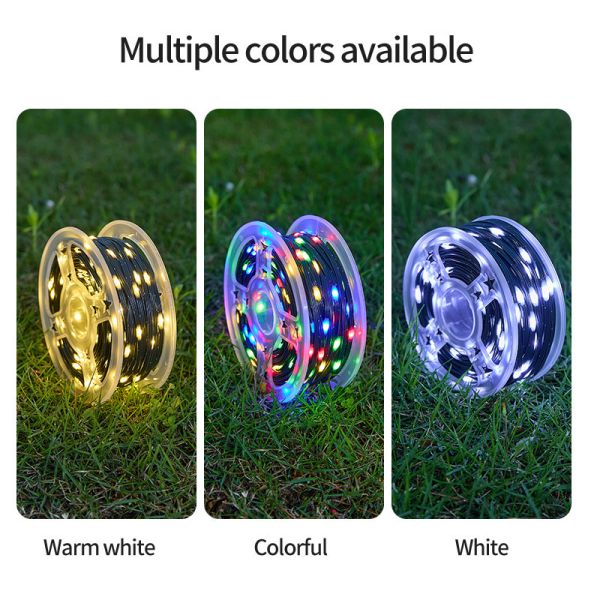 LED Solar String Light With Flexible Copper Wire for Garden Bushes Trees