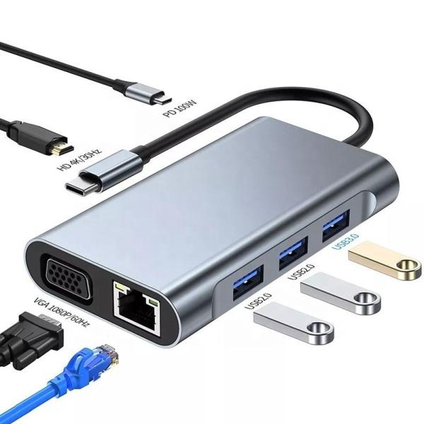 Grain 5 en 1 Hub USB-C Type-C vers HDMI USB3.0 USB2.0 SD TF Adapter Hub avec lecteur de carte
