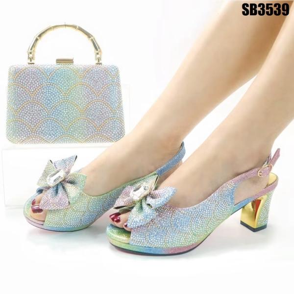Supoo Good quality Italian ladies shoes matching bags leather african wedding high heel  shoes
