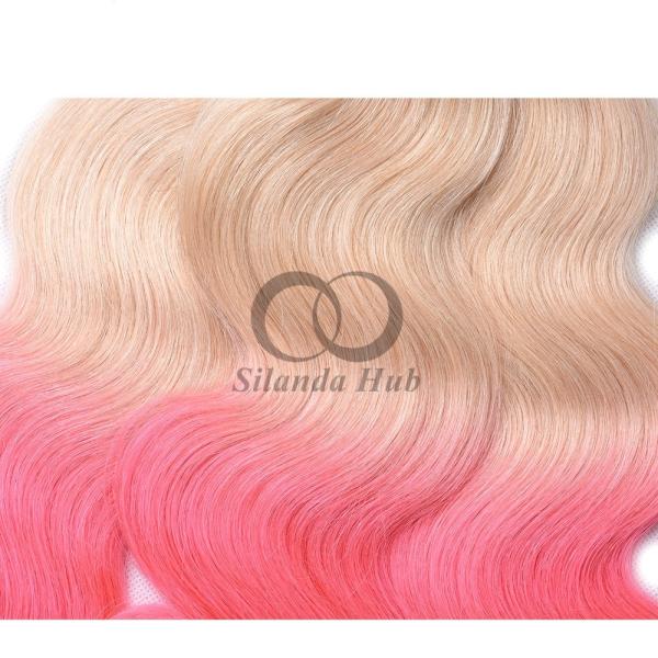 #T1B/613/Pink Body Wave Remy Human Hair Bundles Sew In Weave Bundles Brazilian Bundle Deals