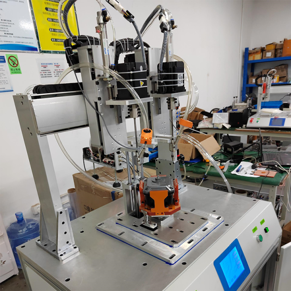 Auto Screw Pneumatic Feeder Floor Type Multi Axis Automatic Screw Locking Machine with Double Screw Head and Rotary Table Auto Screwdriver Machine