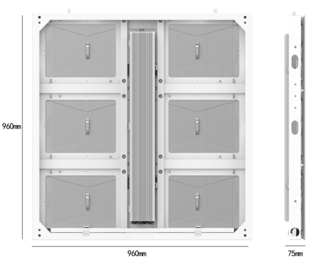 960x960mm P4 Наружный фиксированный светодиодный дисплей сверхтонкий IP66 Front Service