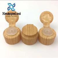 28mm Flip Top Botões de plástico Caps Cosméticos Embalagens de Bamboo Natural Botões de Cabeça de recipiente