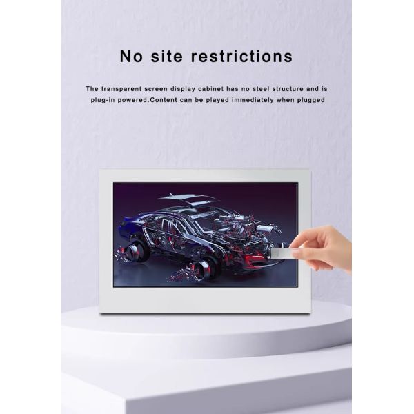 27 inch new design lcd transparent screen display price box touch screen