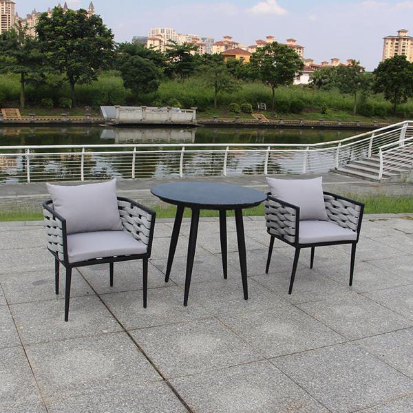 Outdoor Patio Rope Woven Furniture Aluminum Frame Hotel Dining Set with Powder Coated
