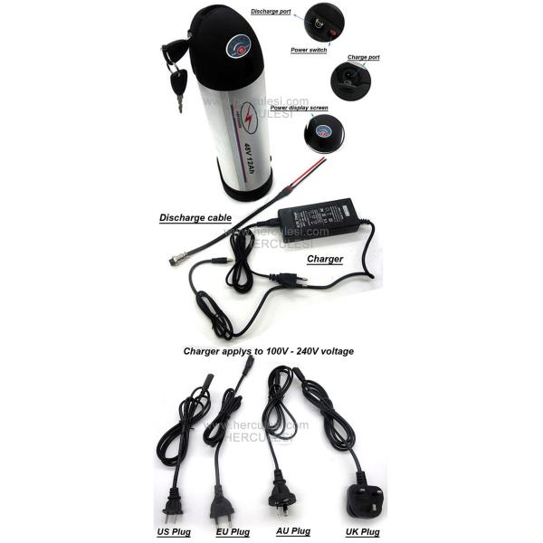 Waterproof 36V E Bike 36 Volt Battery , Electric Bike Water Bottle Battery