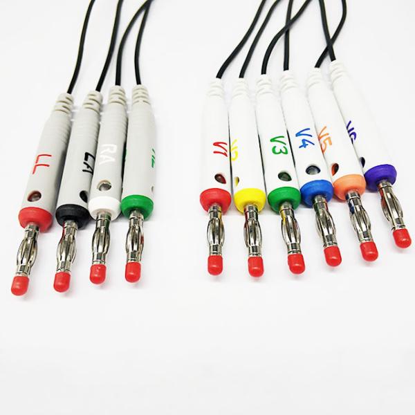 One Piece Schiller Ecg holter  Cable Black Color Minigrabber Test Clip To Banana Plug