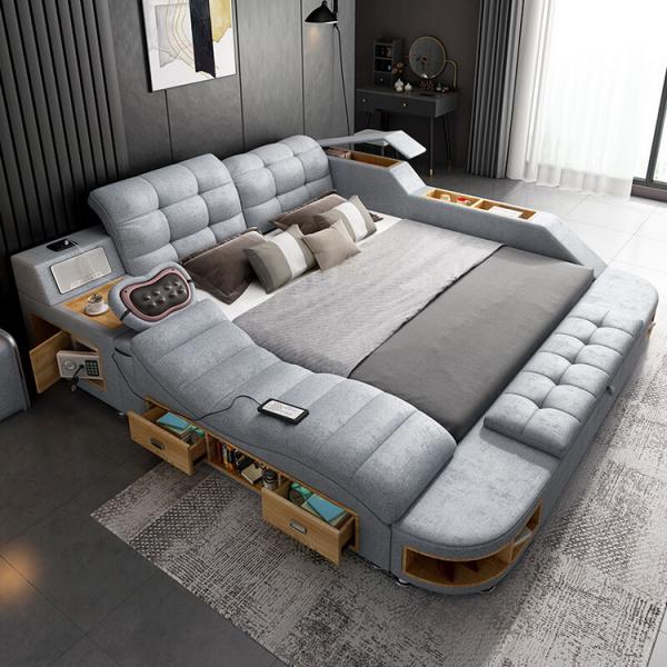 ISO9001 King Queen Size Platform Bed Frame Multifunctional Bedroom Furniture