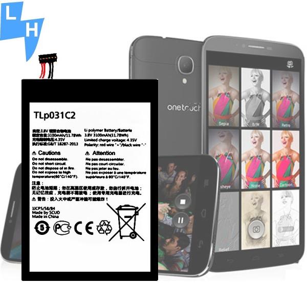 3100mAh TLp031C2 Para Alcatel Bateria de telemóvel de lítio OT-8030/B