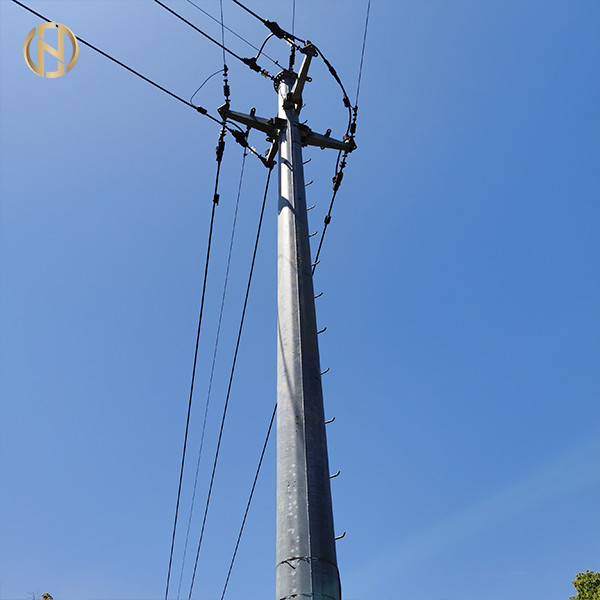 Q345 Tubular Steel Utility Pole 138KV Hot Dip Galvanized Surface ASTM570