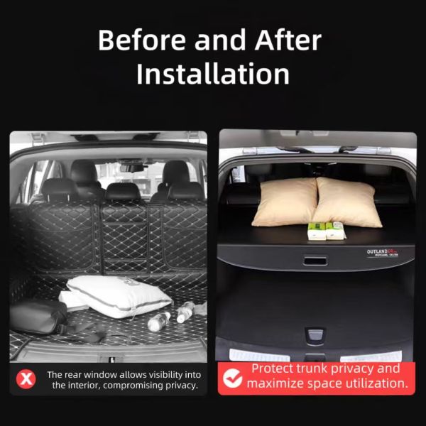 Luxury Rear Trunk Cargo Cover for Mitsubishi Outlander/Eclipse Cross Retractable Luggage Shade Privacy Shield Canvas/Leather OEM