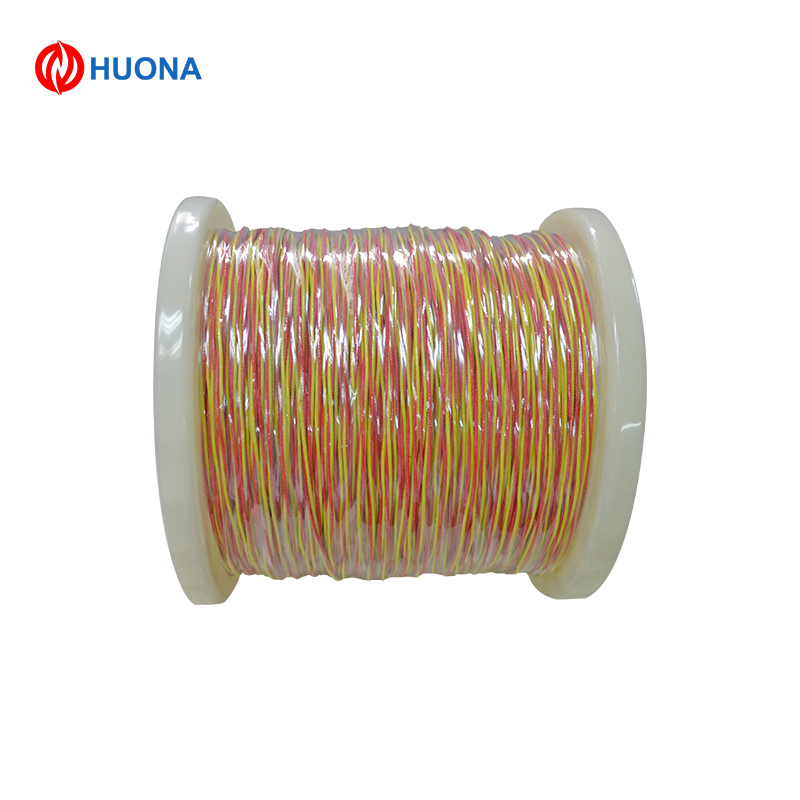 2 Core Parallel Glass Fiber Braided Type K Thermocouple Wire 28AWG Ultra Fine Heat Resistant Cable