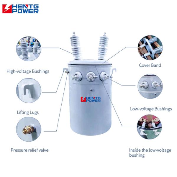 Step Down Pole Mounted Single Phase Transformer Dual Voltage 15KVA To 167KVA