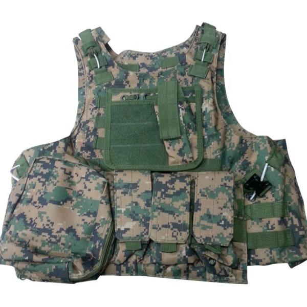 Protective Military Combat Vest With Three / Four Pouches And Chest Protector