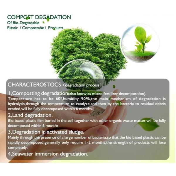 Grocery Biodegradable Compost Bags Fully PLA Food Grade In Roll