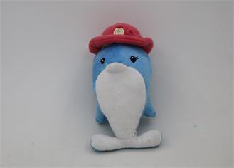 Stufffed Plush Sea Animal Toys Stuffed dolphin with hat dolphin in blue OEM ODM service