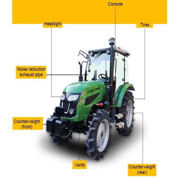 Большой размер 180 л. с. 200 л. с. 210 л. с. 220 л. с. 4 колеса сельскохозяйственные тракторы с 4-цилиндровым двигателем