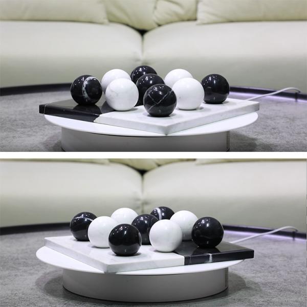 Black White Marble Round Ball Decorative Chess Board