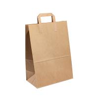 O saco de papel feito sob encomenda do punho reciclou o saco de papel de Brown com Logo Printed