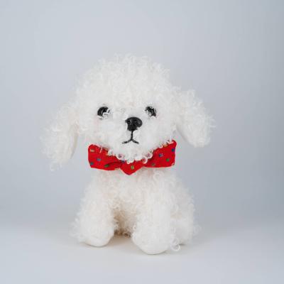 Realistic White Toy Poodle Stuffed Animal Handcrafted Lifelike Standing Dog Plush