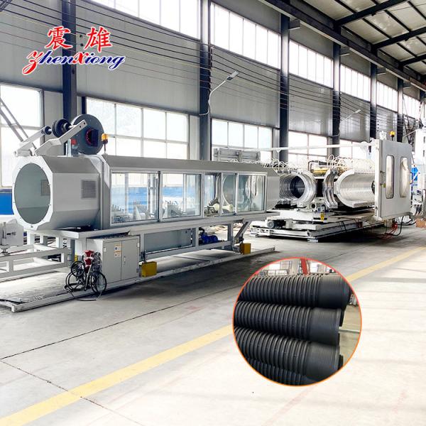 PE PP Double Wall Corrugated Plastic Pipe Machine Realize Online Flaring High Yield