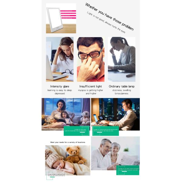 White JSK 20 Depression Seasonal Affective Disorder Sad Lamp Light Therapy Lamp 10000 Lux FCC CE ROHS Certification