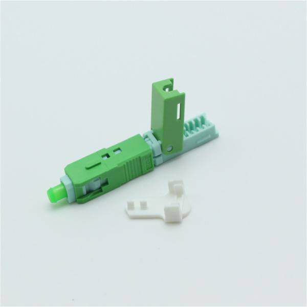 SC Ceramic Fast Connector Fiber Optic V Groove For FTTH Drop Cable