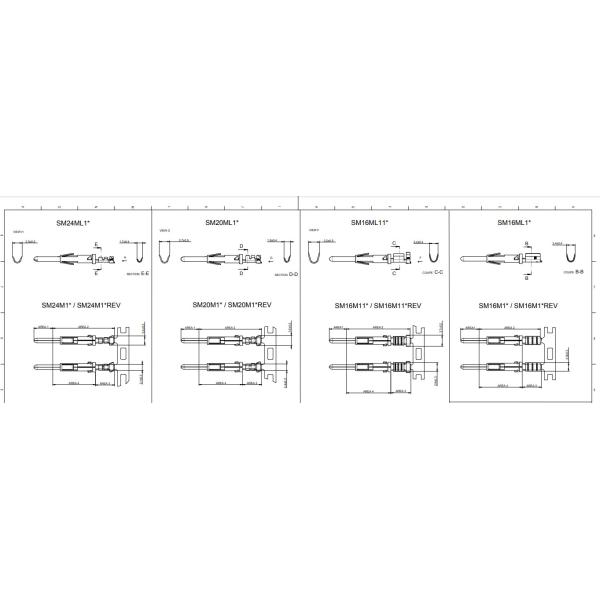 SM16M11S18 Souriau Sunbank золотом контакта Pin Eaton гофрируют AWG 16-18 проштемпелевали для UTG02028S