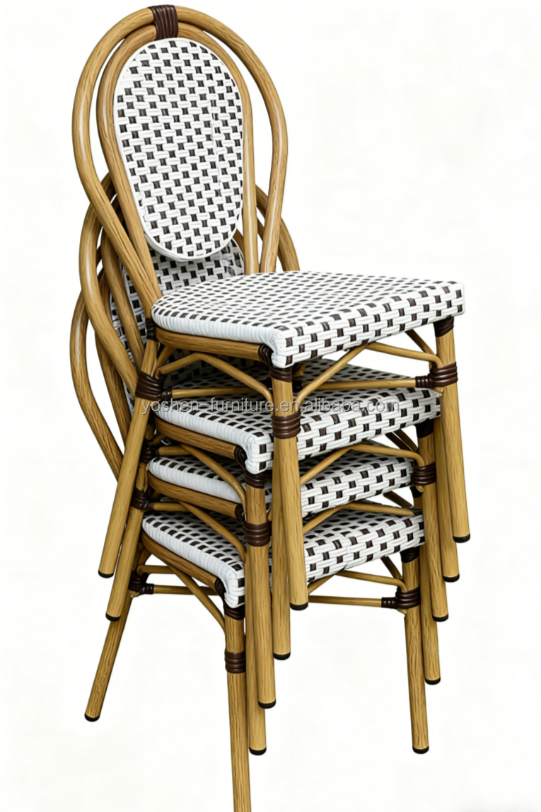 Stackable All Weather Waterproof Outdoor Poolside Chair French Style Design for Pool Garden Hotel Use