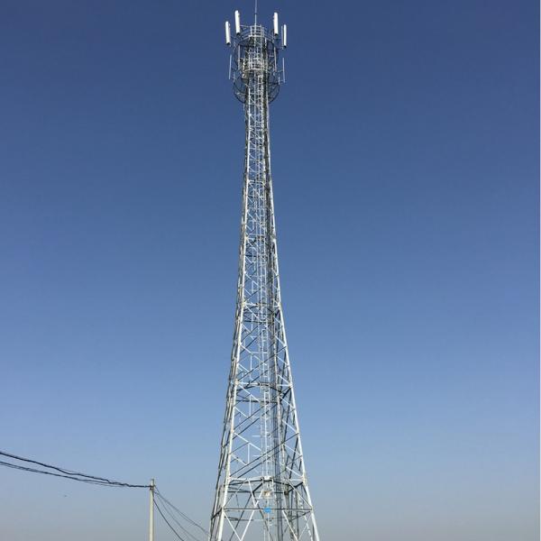 Galvanized Q355b Self Supporting Lattice Tower Mast For Telecommunication