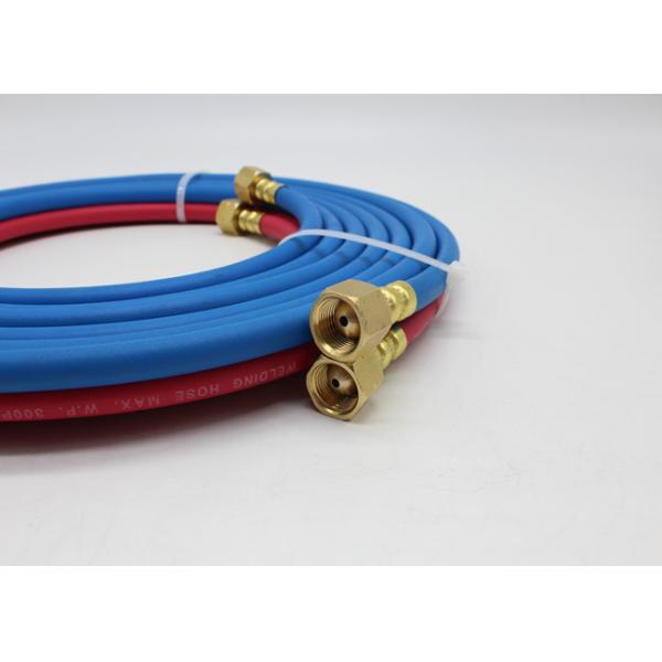 EPDM резиновый шланг близнеца Oxy/Acet сваривая со штуцерами красными и голубыми
