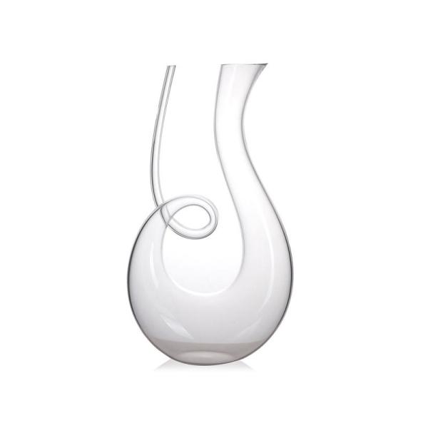 Современный графинчик выдувного стекла руки, ясный стеклянный графинчик вина плоского дна