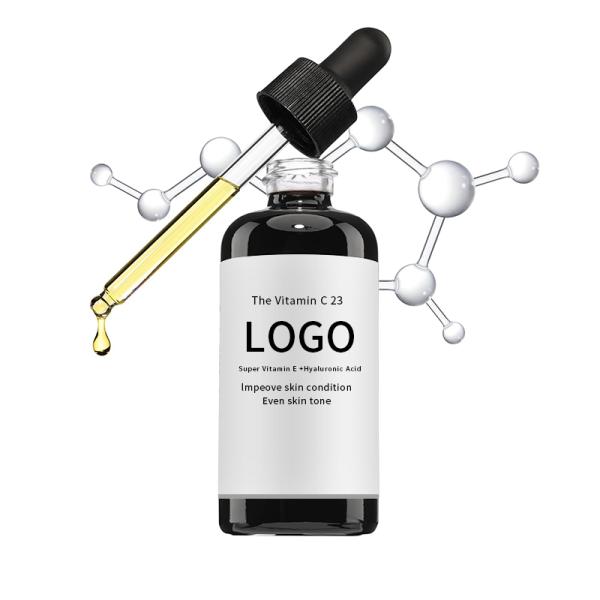 OEM / ODM Pure Vitamin C Serum Vitamin E Hyaluronic Acid Brightening Hydrating Facial Serum Fine Lines Uneven Skin Tone Dull Skin