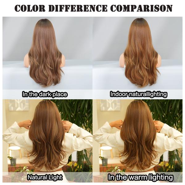 Fashion Long Body Wave Highlighted Hair Blonde Synthetic Wigs For Women