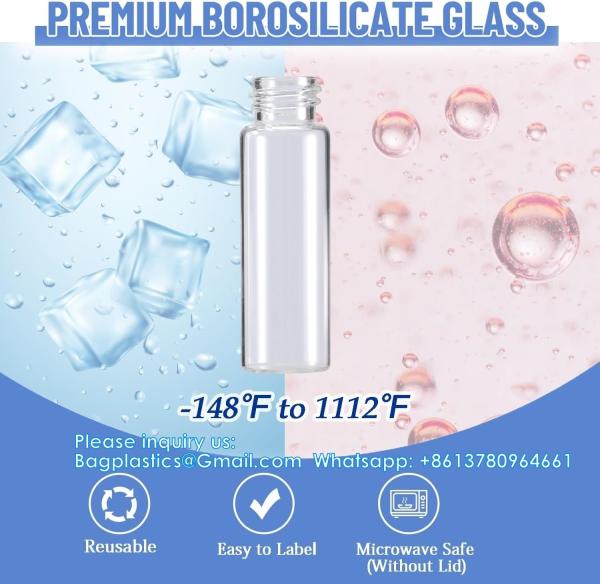 Glass Bottles with Aluminum Cap, Glass Jars Small Storage Bottle Glass Vials, Beads Storage Jars with Lids Aluminum