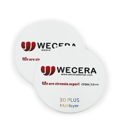 1050 Mpa Matériau des dents en zirconium multicouche CAD CAM pour le laboratoire dentaire