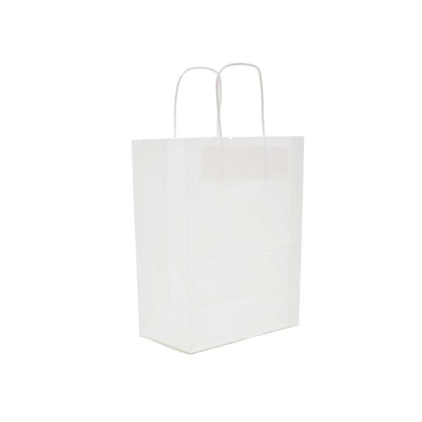 White Shopping Kraft Paper Bags With Handles 8 X 4 1/2 X 10 1/4
