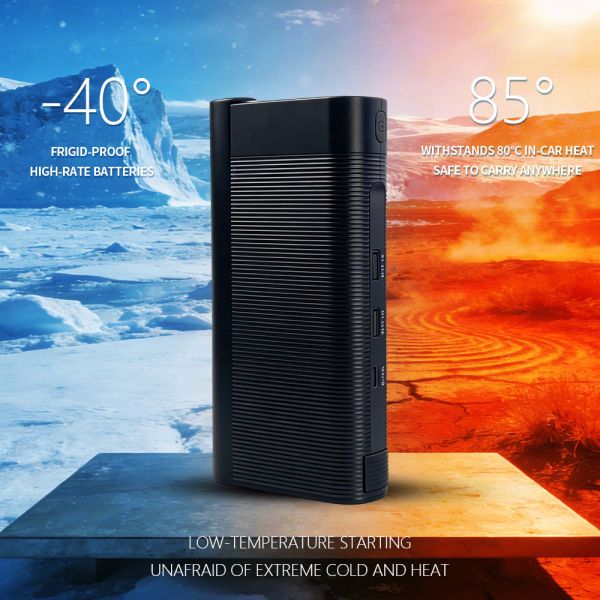 Portable Car Jump Starter with 600A Peak Current 6000-8000mAh Battery Booster Power Bank and LED Flashlight & Emergency Strobe