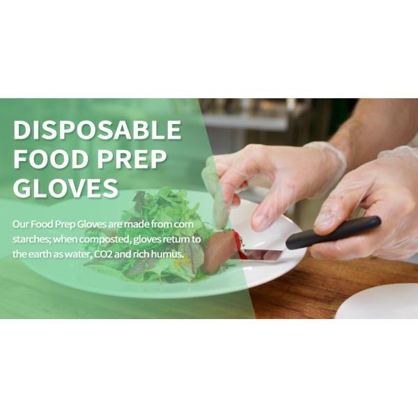 100% Compostable Gloves, Cornstarchgloves, Food Service Disposable Gloves, Food Prep Cooking Gloves, Eco-Friendly
