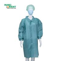 PP/SMS/Microporeux/Tyvek, manteau de laboratoire jetable avec poignets élastiques