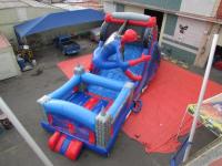 Diapositiva de salto de la gorila del castillo del tema del hombre araña de la casa combinada inflable de la despedida para los niños