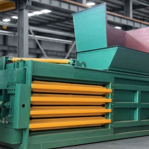 High Strength Steel Frame Horizontal Fully Auto Baler Machine With PLC Control Touch Screen