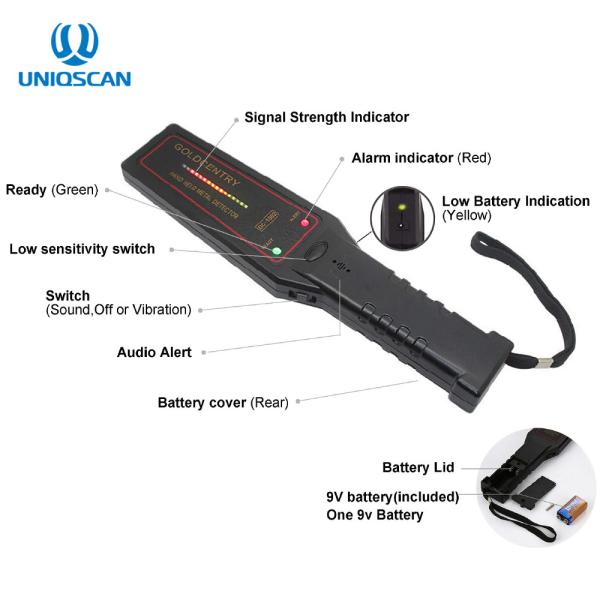 High Sensitivity Hand Held Body Scanner LED Light Bar For Security Checking