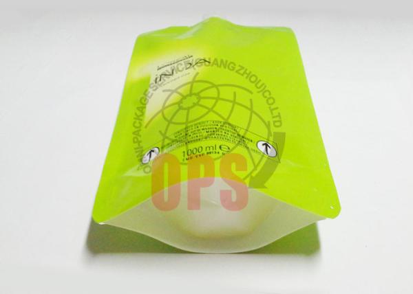 full UV Straight Spout Stand Up Pouches Green Color 1000ml For Hair Cream
