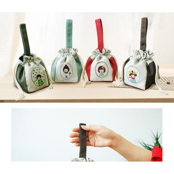 Washable Tiny Drawstring Bags , Embossed Logo Cloth Drawstring Gift Bags