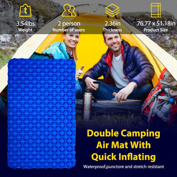 SGS 220x150cm Inflatable Sleeping Pad For Camping Tent