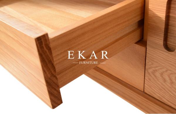 Nordic Simple Sliding Doors New Model Oak Wood Modern TV Stand